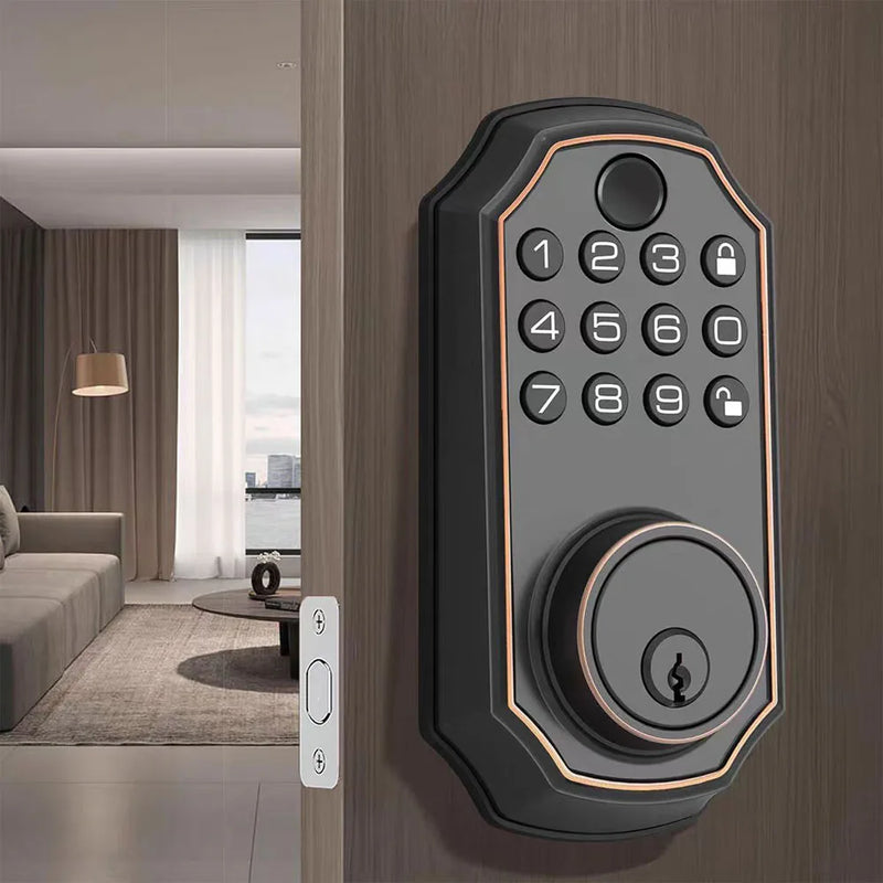 Tuya Smart Door Lock – Fingerprint & Keypad Deadbolt